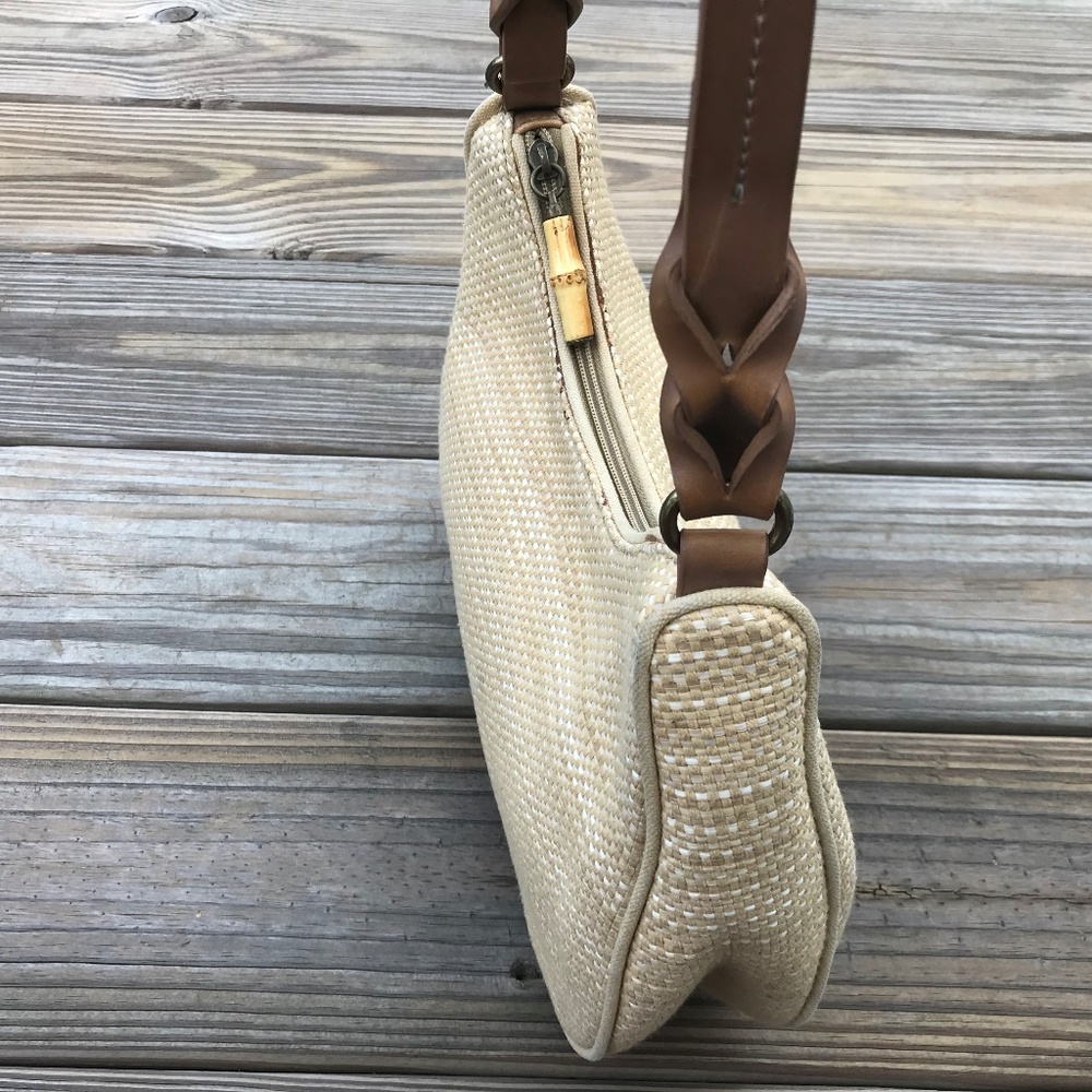 Fossil Hand Bag Purse Leather Woven Shoulder bag - Picture 4 of 8